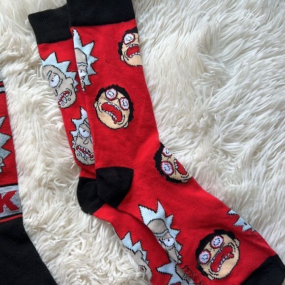 NWOT Rick & Morty [adult swim] Set of Two Tube Knee Socks Cartoon Network - Picture 3 of 4